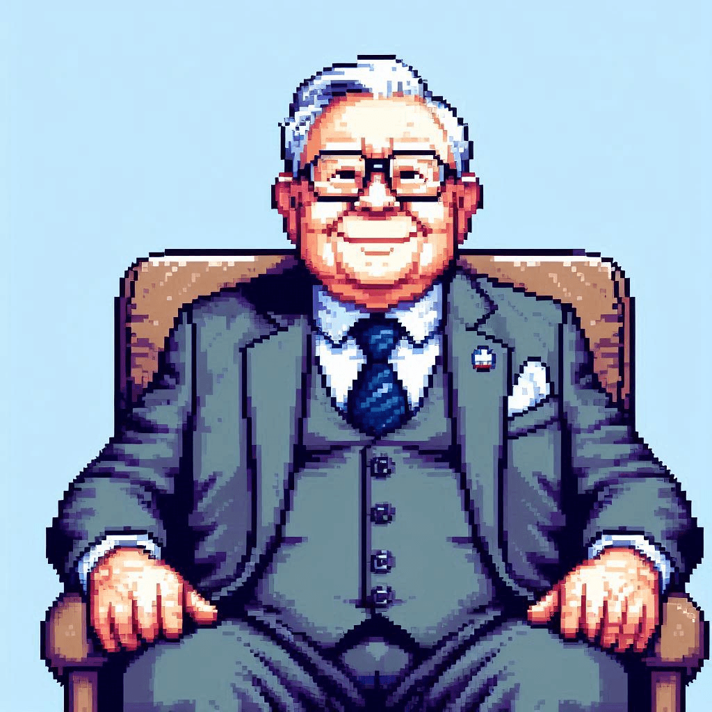 Warren Buffet, pixel art